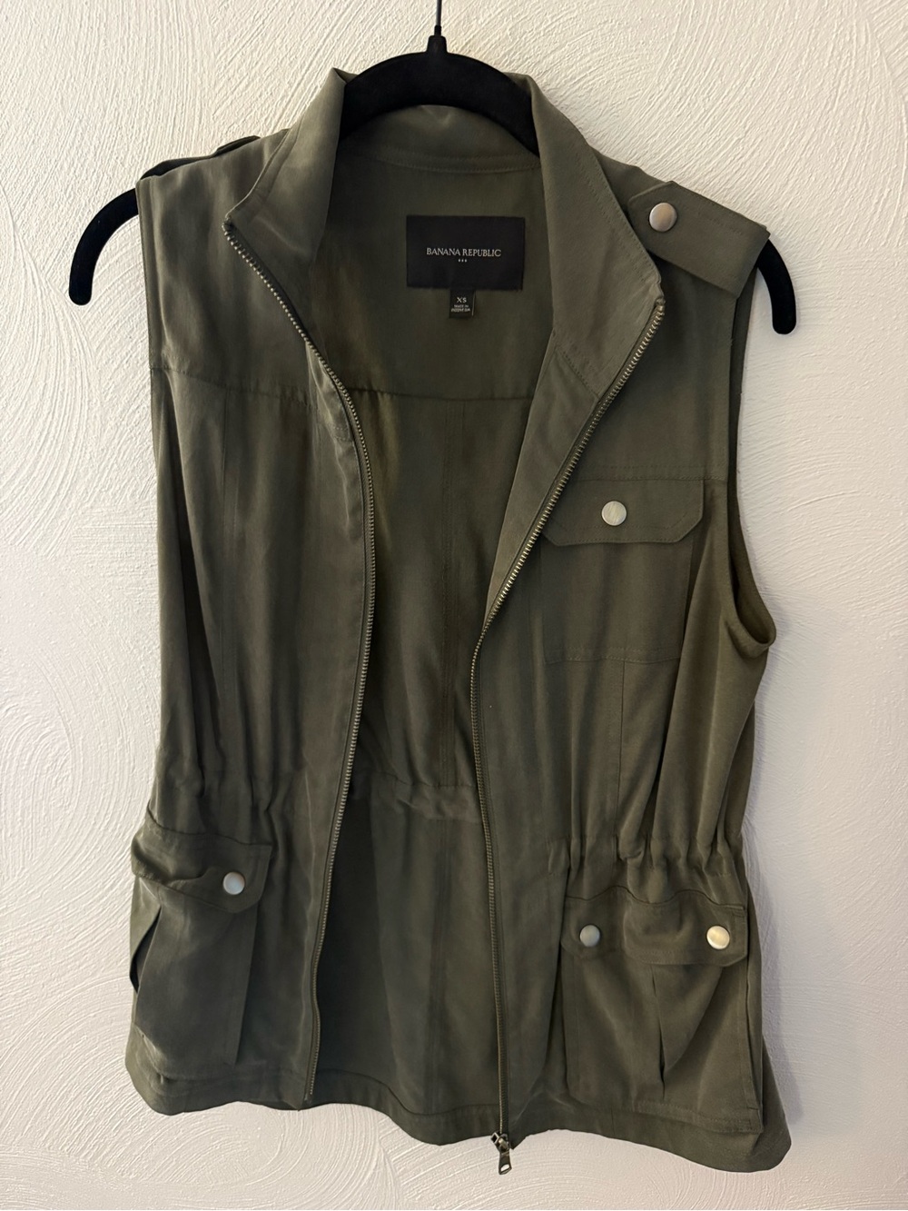 Banana Republic Olive Green Sleeveless Utility Vest